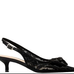 Jack Rogers Debra Kitten Heels Sling Back Floral Lace Satin Bow Sz 9M New In Box